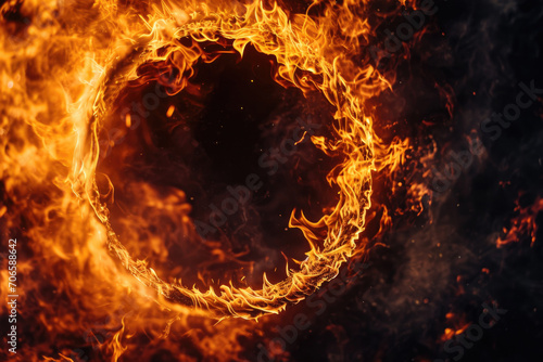 Intense Circle Of Fiery Flames