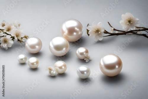 Lustrous pearl with a smooth surface, reflecting light in subtle shades.