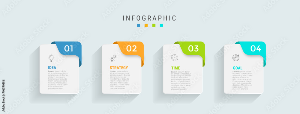 Modern infographic design icons 4 options or steps - obrazy, fototapety, plakaty 