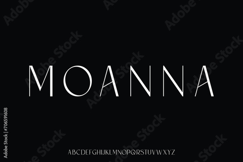 Elegant minimalist sans serif alphabet display font vector illustration © Asenbayu