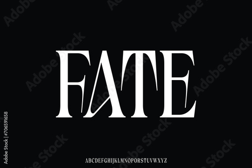 Decorative sharp serif alphabet display font vector