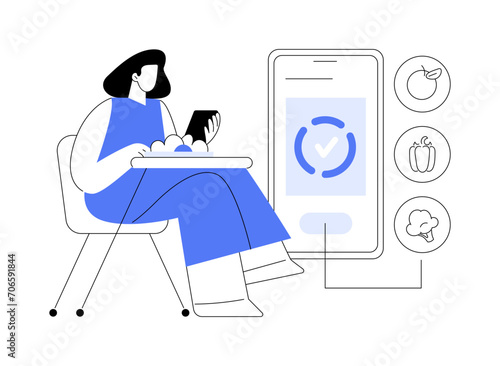 Diet app isolated cartoon vector illustrations.