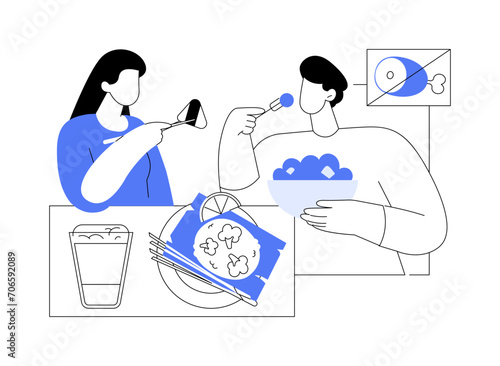 Vegetarian meal isolated cartoon vector illustrations.