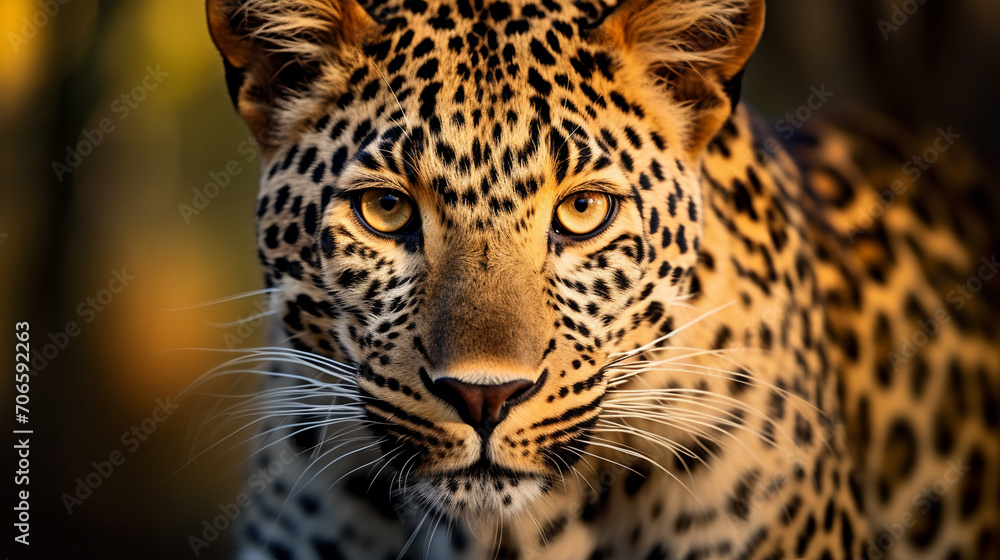 Obraz premium Leopard portrait, AI Generative.