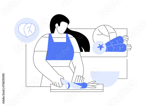 Vegan cooking isolated cartoon vector illustrations.