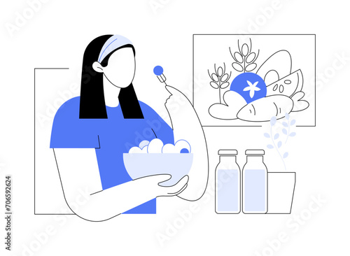 Raw eating isolated cartoon vector illustrations.