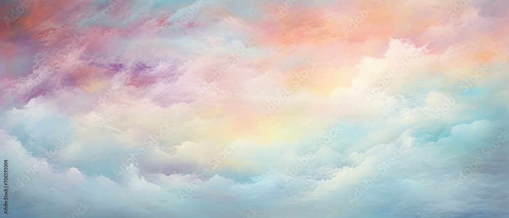 sun and clouds background in pastel colors. colored clouds. gentle background. banner.