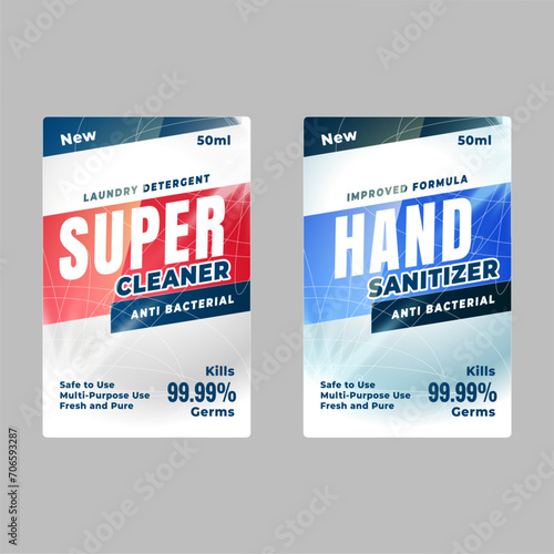 Expert wash detergent labels stickers set