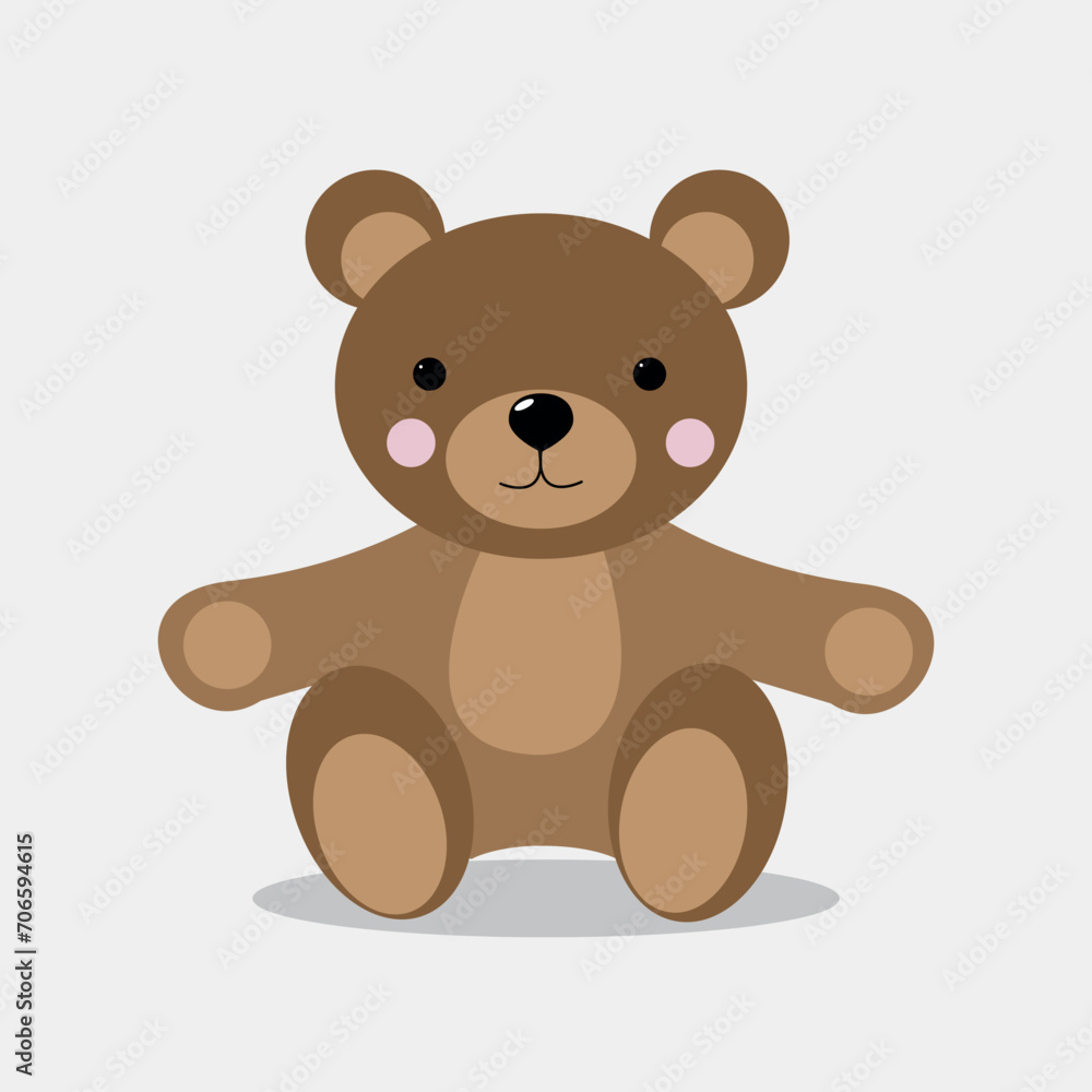 Vector teddy bear icon, flat Vector teddy bear icon, flat