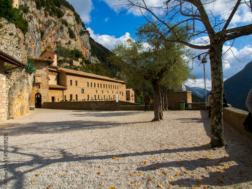 Cuadro en lienzo Subiaco, Italy, - November 09, 2014: Saint Benedict Abbey in Subiaco