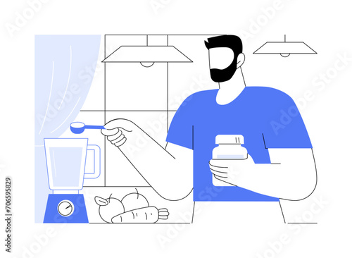 Protein shake isolated cartoon vector illustrations.