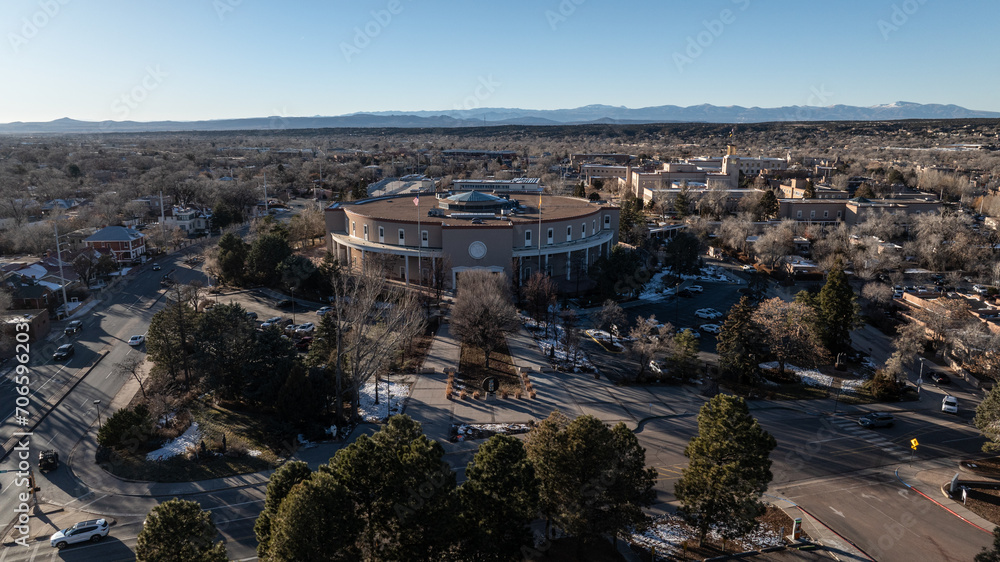 Obraz premium Santa Fe New Mexico State Capitol Aerial Photo