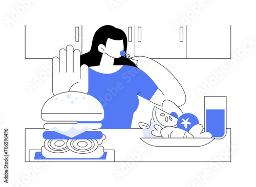 Say no to junk food isolated cartoon vector illustrations.
