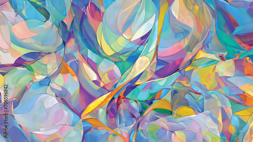 Abstract swirls of vibrant colors and fluid shapes, AI generated