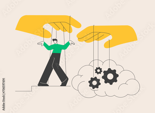 Psychological manipulation abstract concept vector illustration.