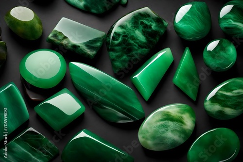 Elegant jade stone with a smooth texture, revered for its cultural significance. photo