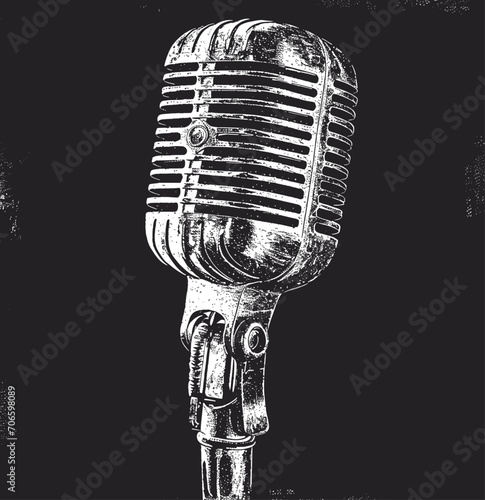 Eternal Echo: Timeless Microphone in Monochrome Contrast