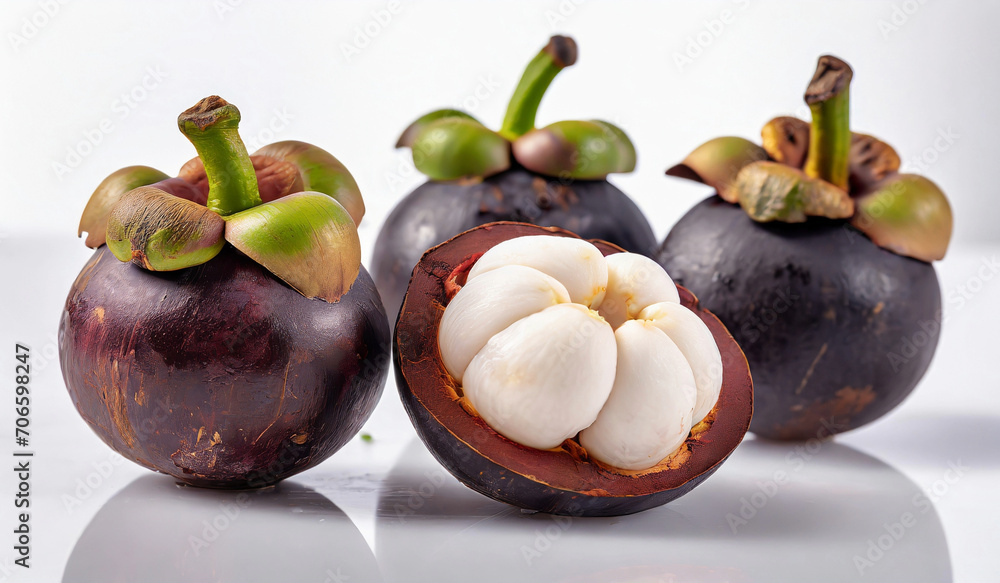 mangosteen on a white background mangosteen on a white background