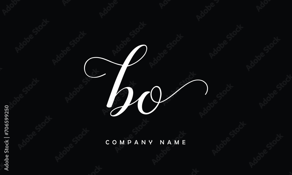 BO, OB, B, O Abstract Letters Logo Monogram BO, OB, B, O Abstract Letters Logo Monogram