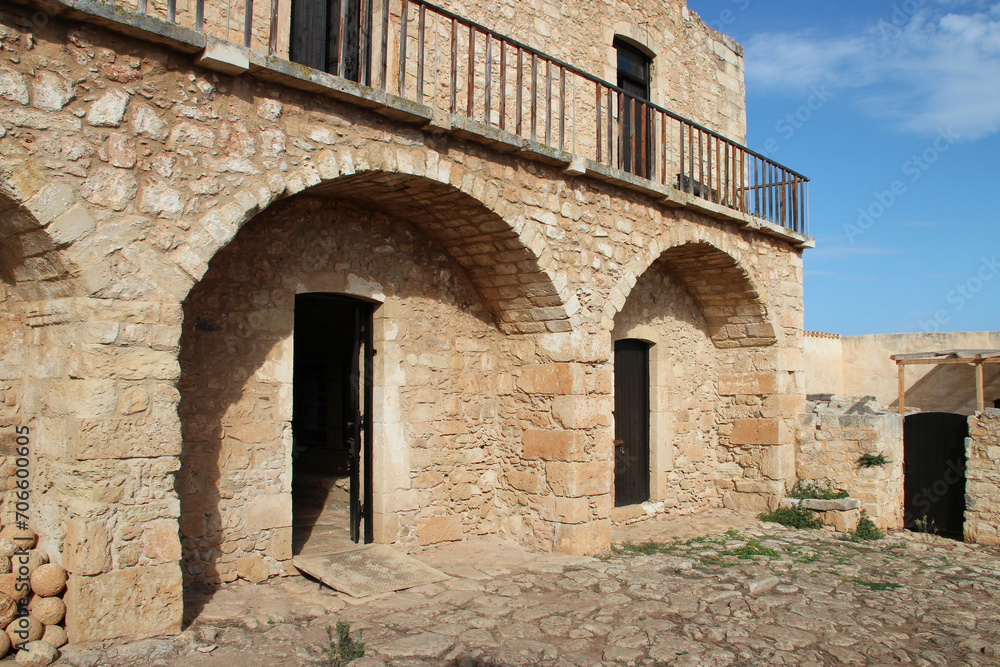 ruined orthodox monastery (st john the theologian) in aptera in crete in greece 