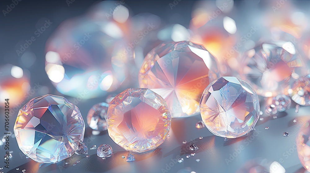 Abstract crystal background. Transparent crystals shimmering under the rays of light. Bright background for graphic design. Abstract crystal background. Transparent crystals shimmering under the rays of light. Bright background for graphic design.