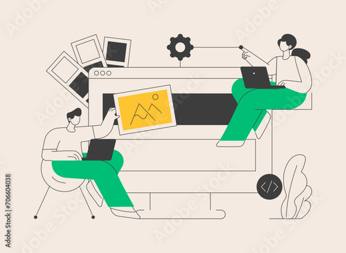 Low code development abstract concept vector illustration.