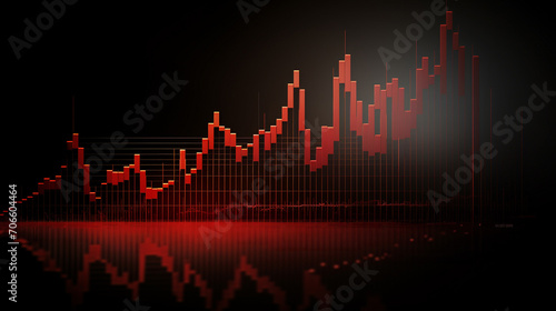 Red Negative Growth Chart in Finance Report A detailed financial report page showing a red negative growth chart, perfect for annual financial reports photo
