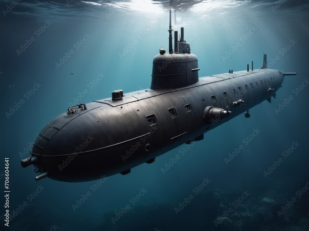 military submarine in the sea military submarine in the sea