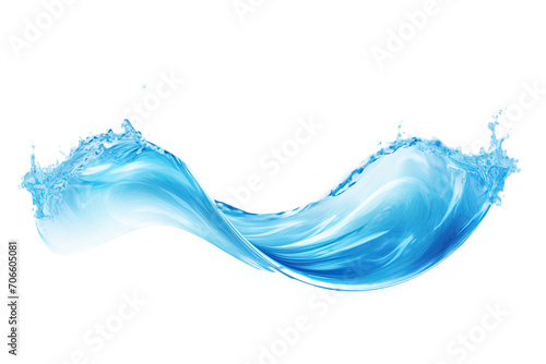 Beautiful water splash in wave shape isolated on white background