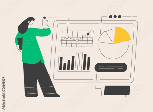 Data driven business model abstract concept vector illustration.
