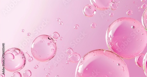 Elegant pink bubbles background, abstract liquid surface with shimmering light reflections - perfect for beauty and beauty themes