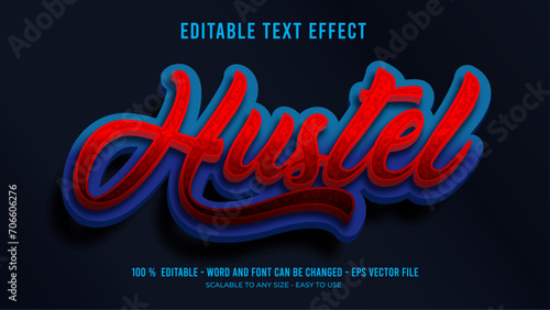 hustle editable text effect