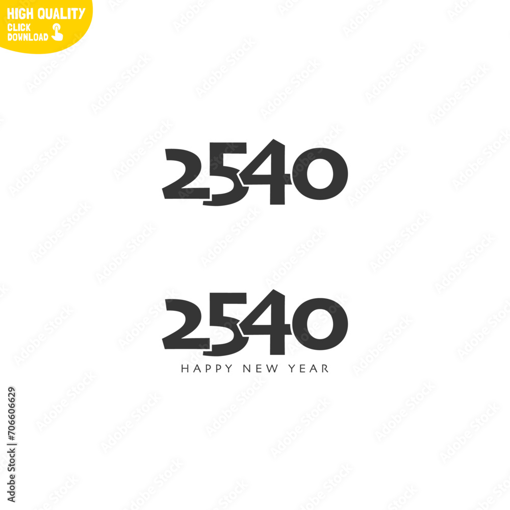 Creative Happy New Year 2540 Logo Design Creative Happy New Year 2540 Logo Design