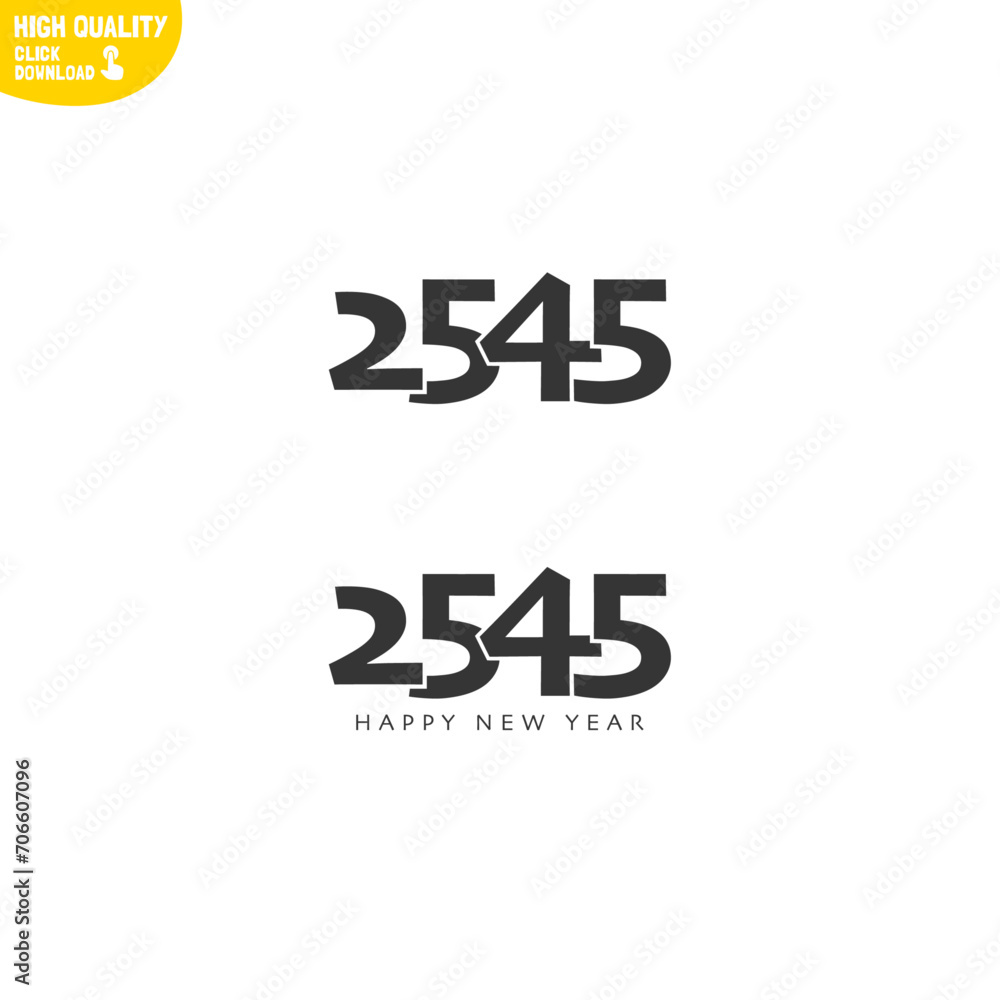 Fototapeta premium Creative Happy New Year 2545 Logo Design
