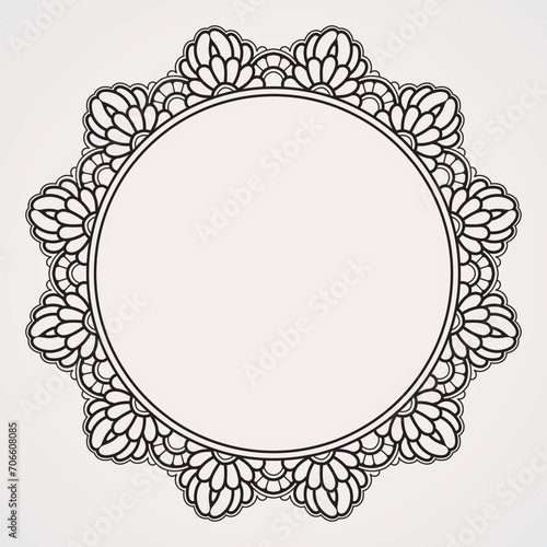 Photography Circular border in the shape of a floral mandala