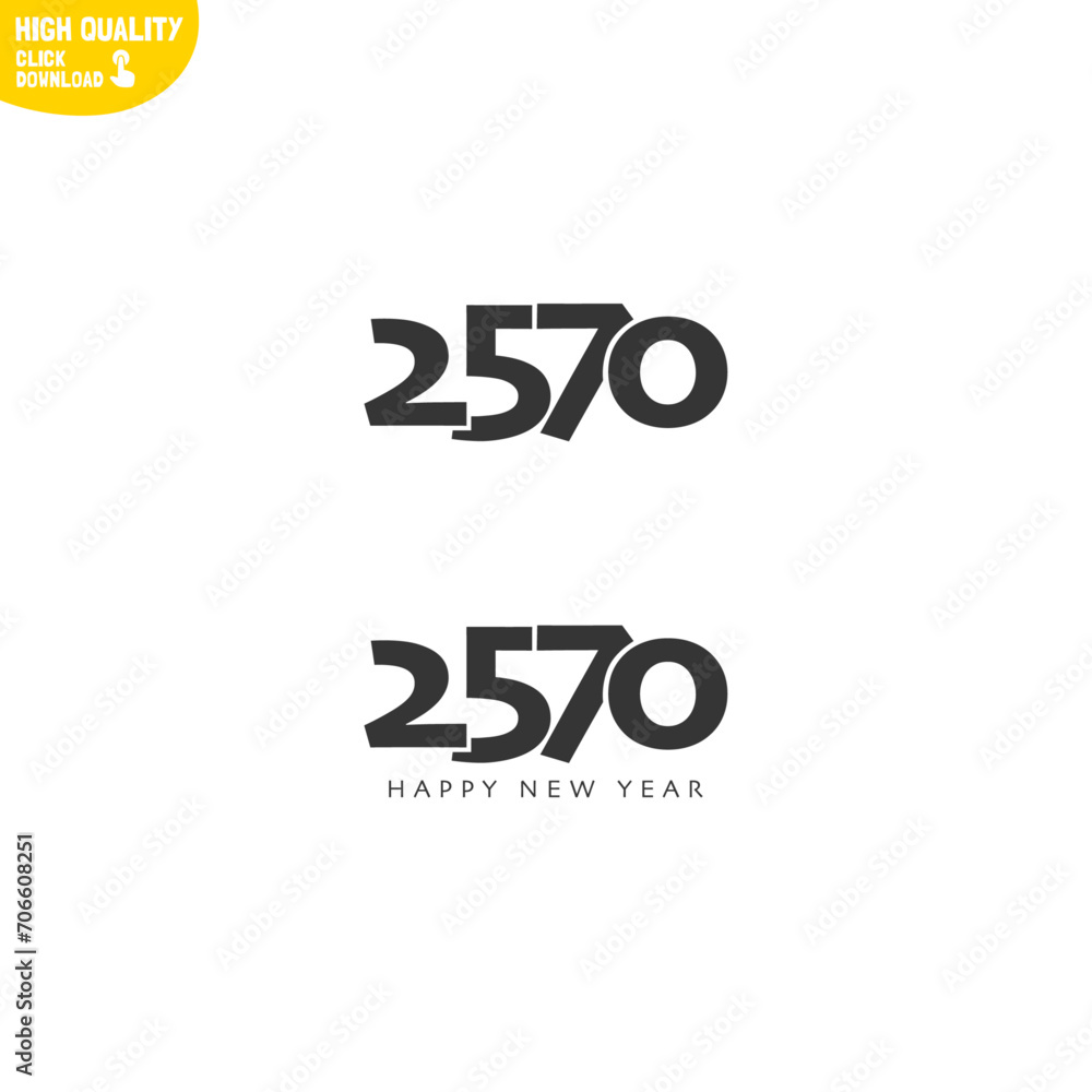 Creative Happy New Year 2570 Logo Design