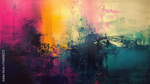 Abstract Painting With Vibrant Array of Colors