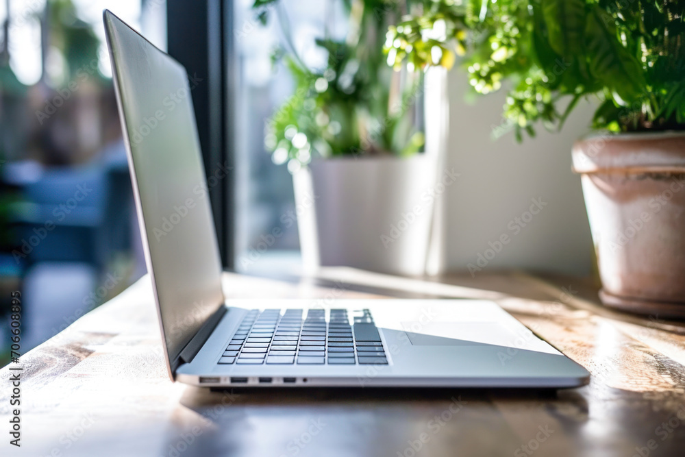 High-performance laptop, a powerful image showcasing a high-performance laptop in a sleek and modern setting. High-performance laptop, a powerful image showcasing a high-performance laptop in a sleek and modern setting.