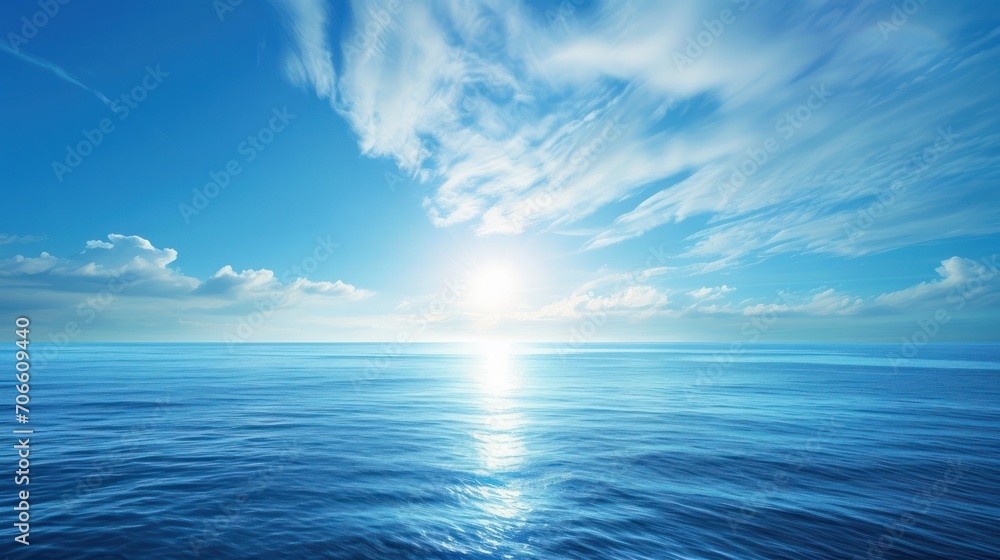 Obraz premium Brilliant Sun Shines Over the Vast Ocean