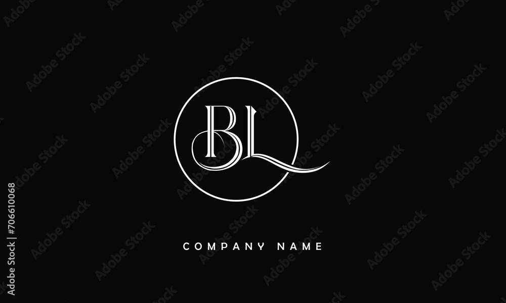 BL, LB, B, L Abstract Letters Logo Monogram BL, LB, B, L Abstract Letters Logo Monogram
