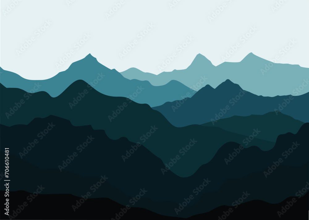 mountain landscape with clouds