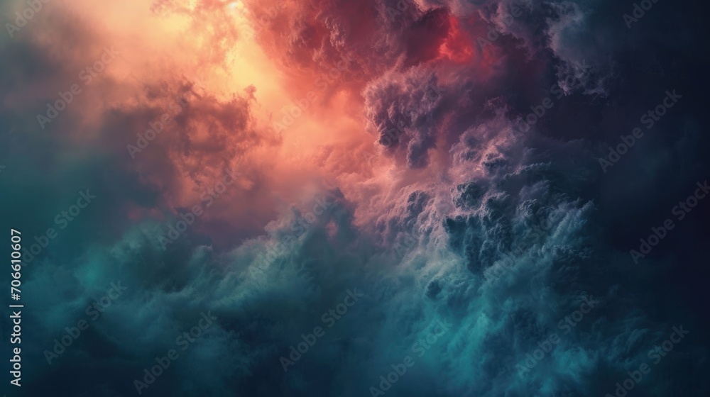 Captivating Painting of Colorful Sky With Clouds