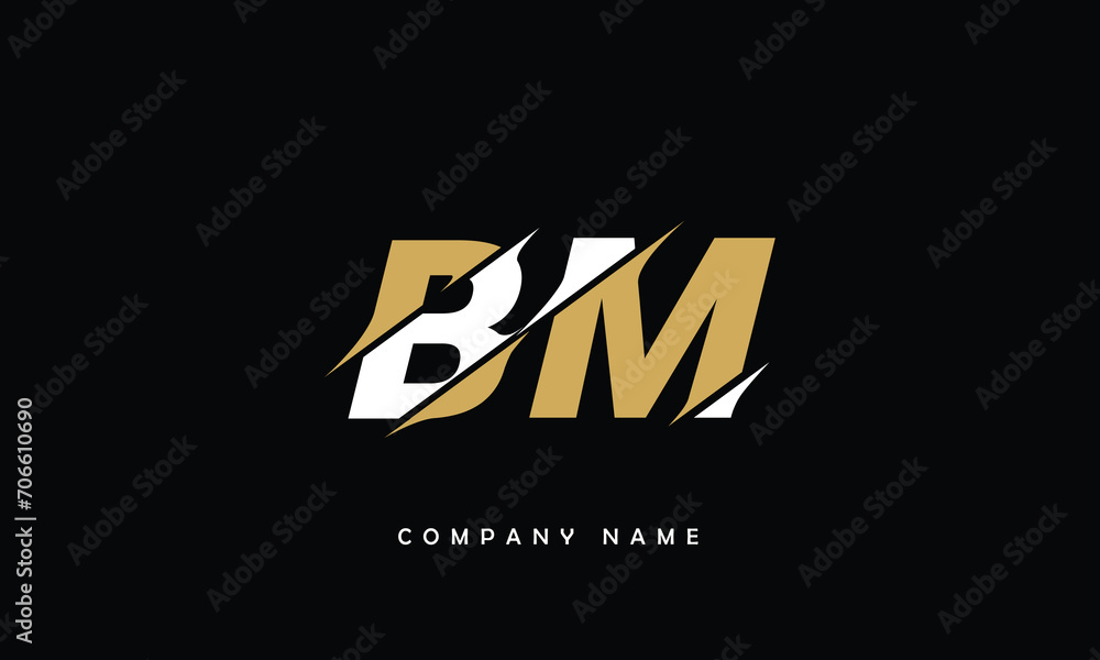 BM, MB, B, M Abstract Letters Logo Monogram
