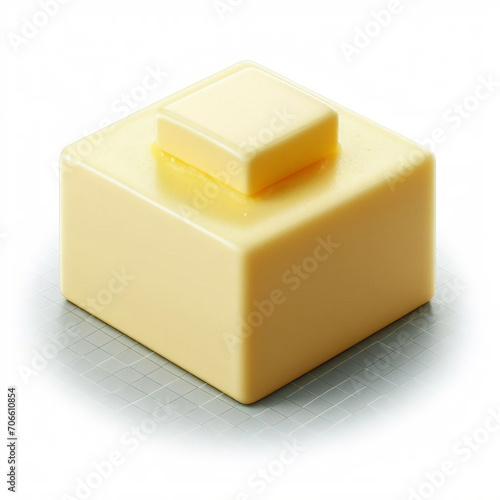butter isolated on white background with full depth of field. Top view. Flat lay