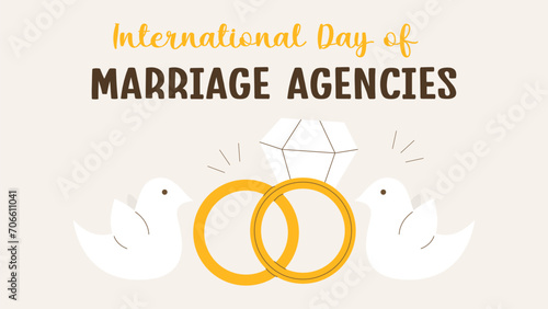 Simple vector illustration of world marriage agency day