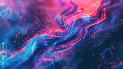 Colorful Swirl With Stars on Blue, Pink, and Purple Background