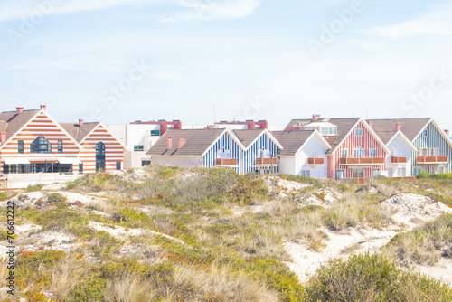 Costa Nova at Aveiro   on the atlantico coast of Portugal