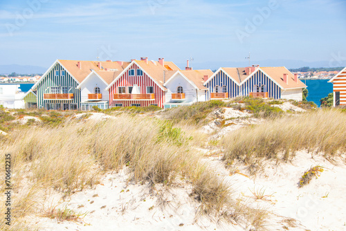 Costa Nova at Aveiro   on the atlantico coast of Portugal