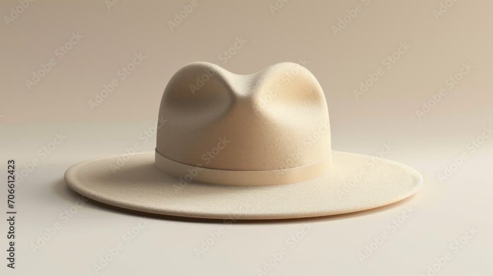 White Hat on Table - Minimalistic Image of a Clean White Hat on a Solid Surface White Hat on Table - Minimalistic Image of a Clean White Hat on a Solid Surface