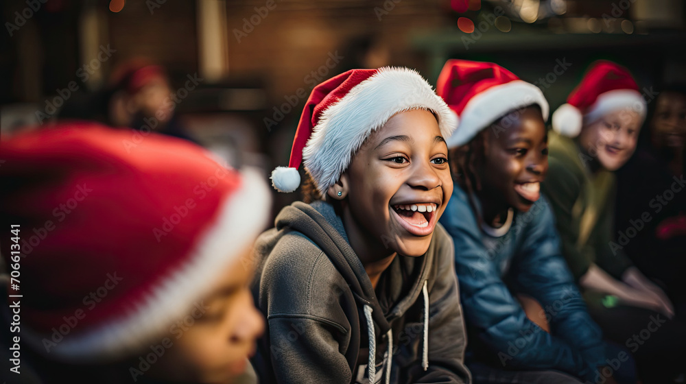 Santa hat-clad advocate fosters mental health awareness in group Santa hat-clad advocate fosters mental health awareness in group